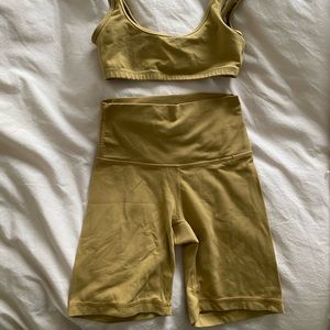 Aritzia TNA bra and shorts set
